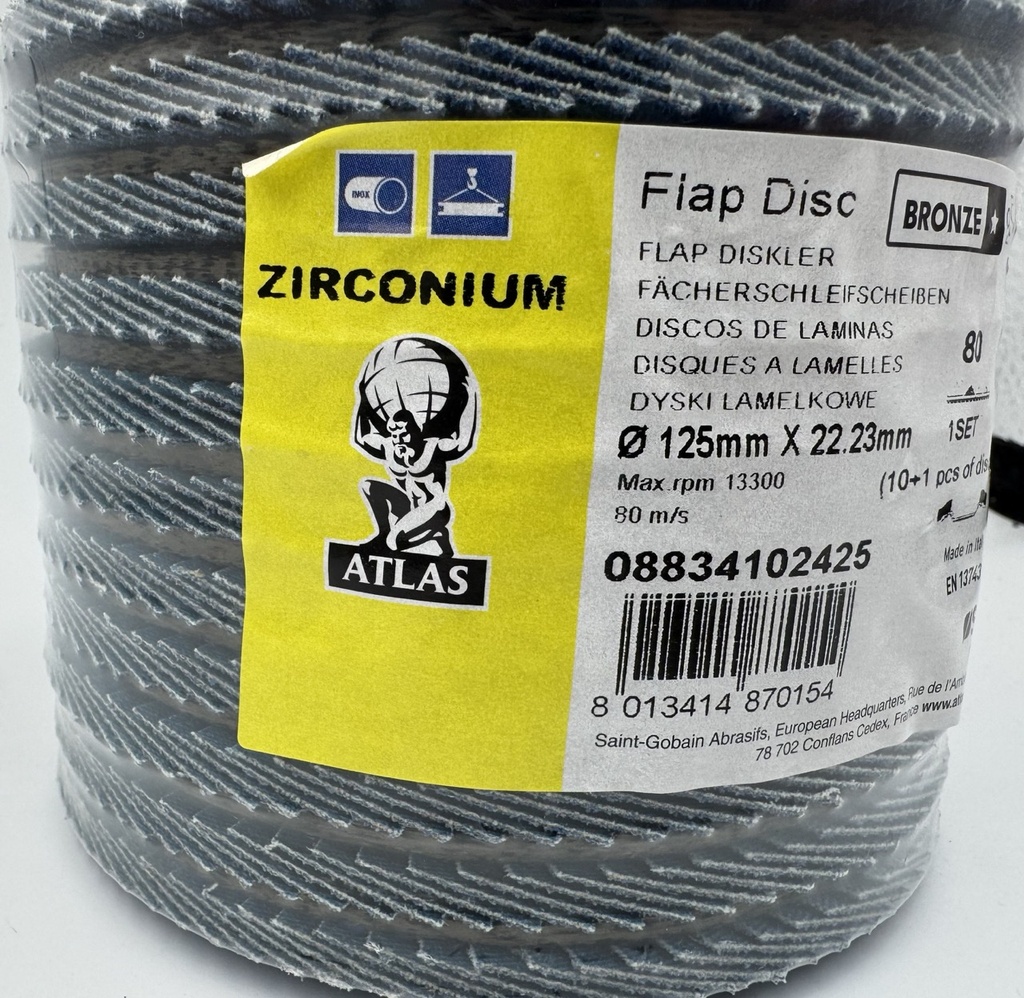 Dyski lamelkowe 125 x 22 P80 Atlas Bronze