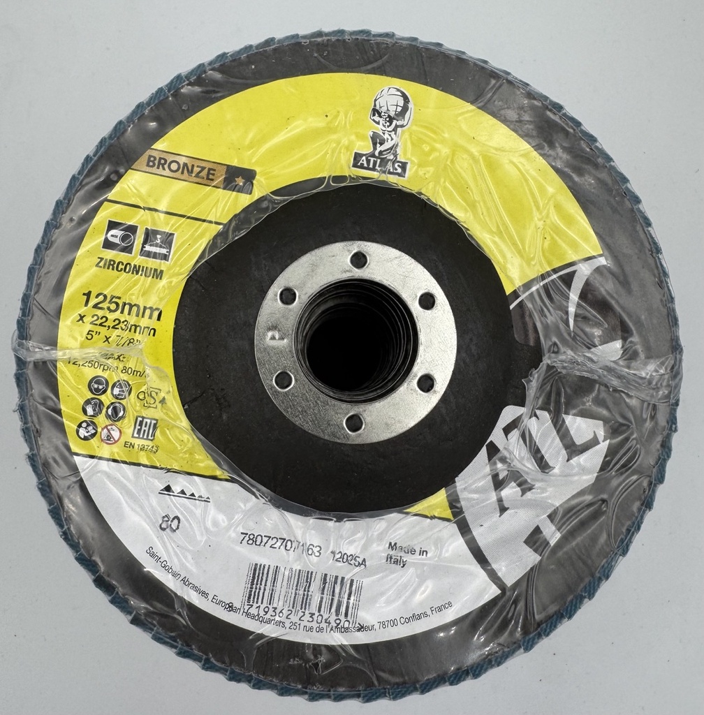 Dyski lamelkowe 125 x 22 P80 Atlas Bronze